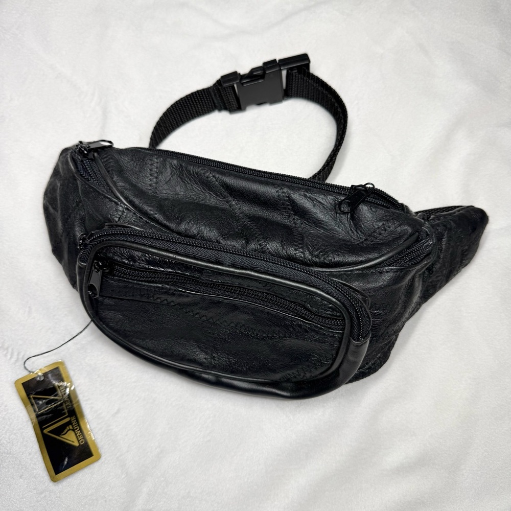 Black Leather Waist, Fanny Pack